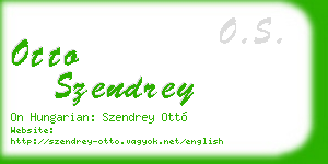 otto szendrey business card