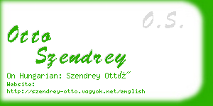 otto szendrey business card